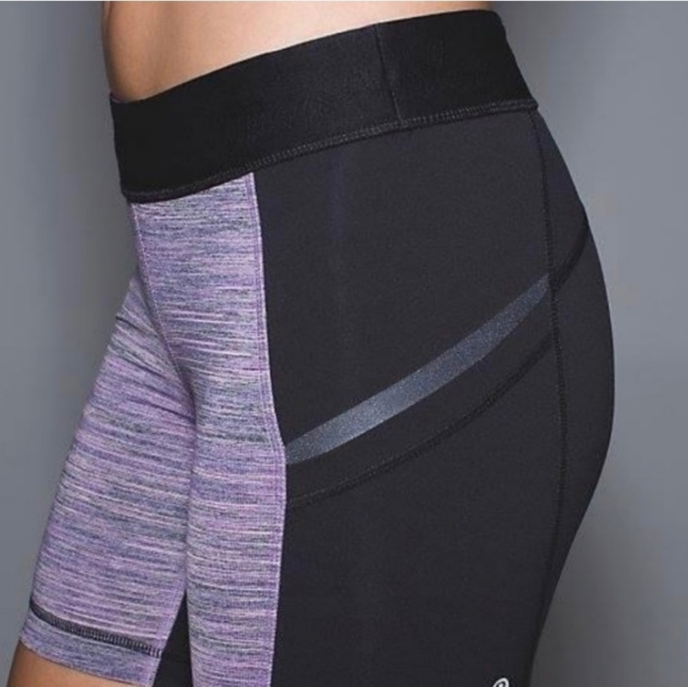 ☀️Lululemon What The Sport Short in Black/Space Dye Camo Tender Violet